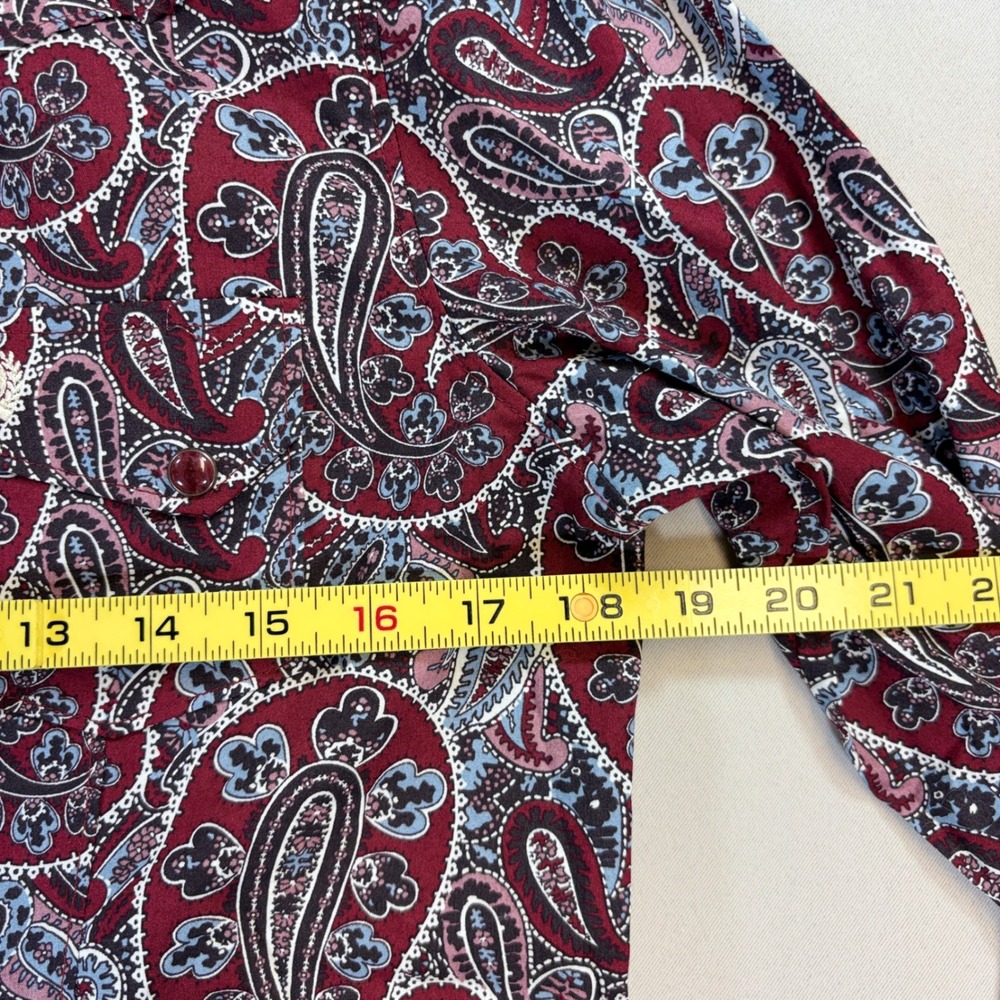 NEW Cinch Paisley Western Shirt Womens Medium Burgundy Pearl Snap Cotton Rodeo - Picture 6 of 15